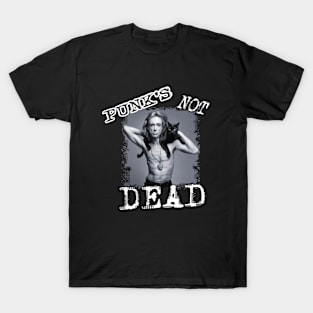 Iggy Pop + Black Cat - PUNK'S NOT DEAD T-Shirt